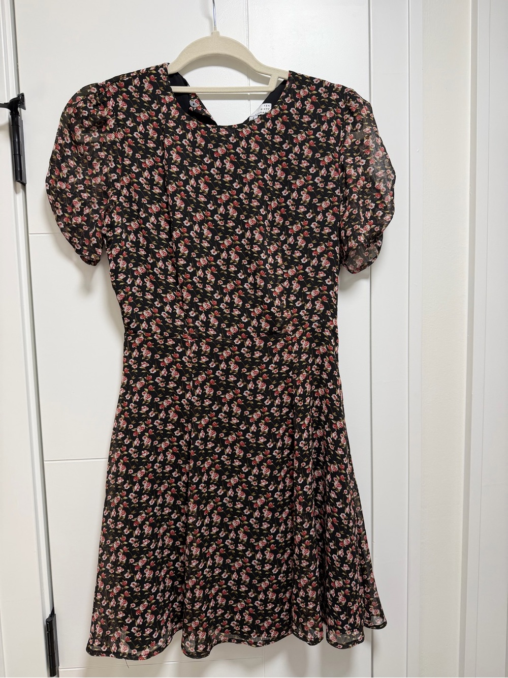 Ten Sixty Sherman Black Dress with Pink Floral Print
